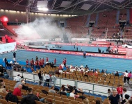 Uczniowie Szkoły Podstawowej w Bodzewie na mityngu lekkoatletycznym  w